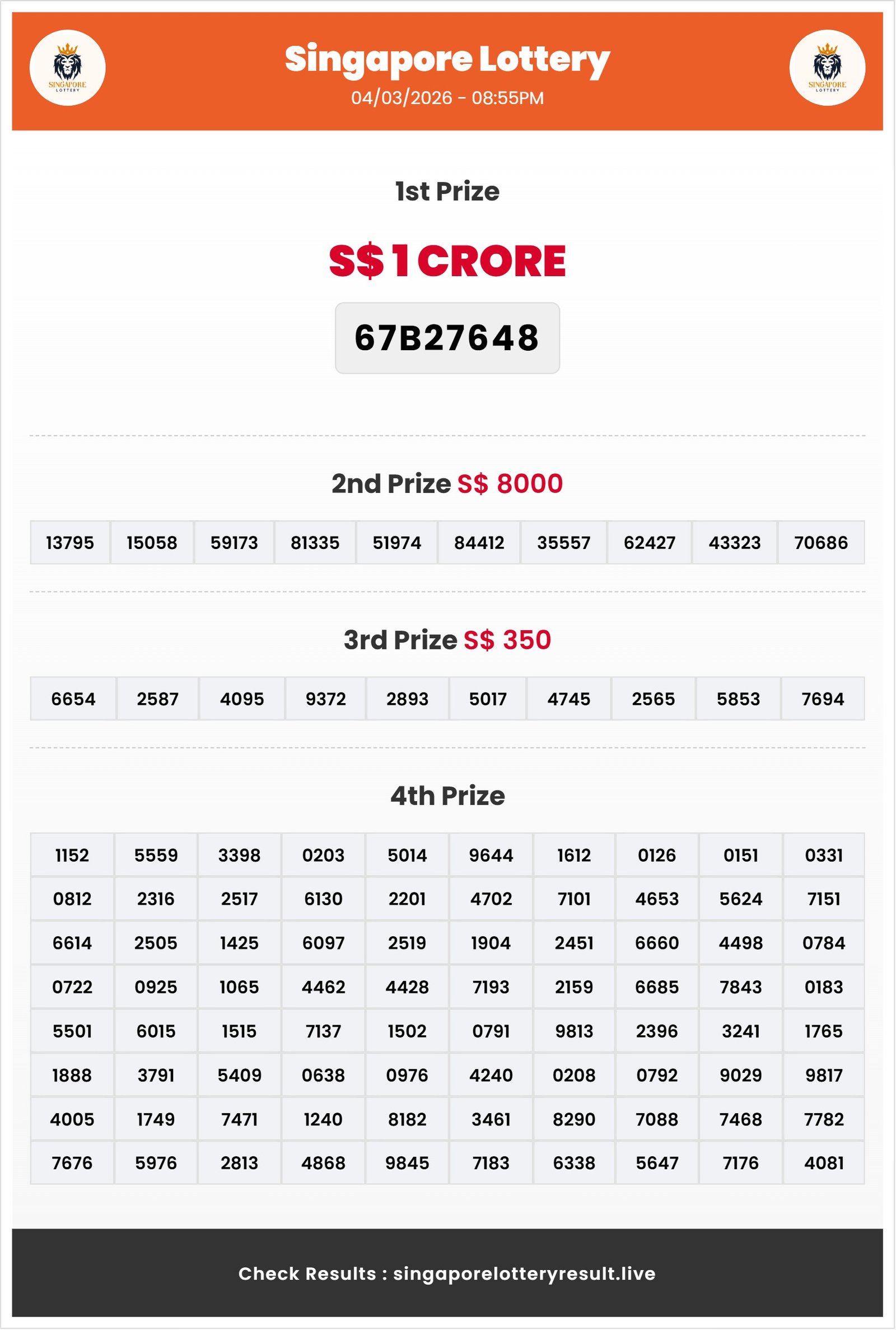 Thumbnail for 04/03/2026 Result | 08:55 PM