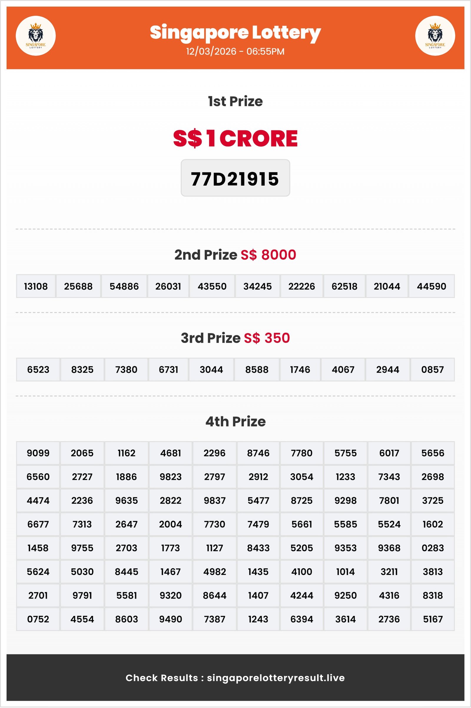 Thumbnail for     12/03/2026 Result | 06:55 PM