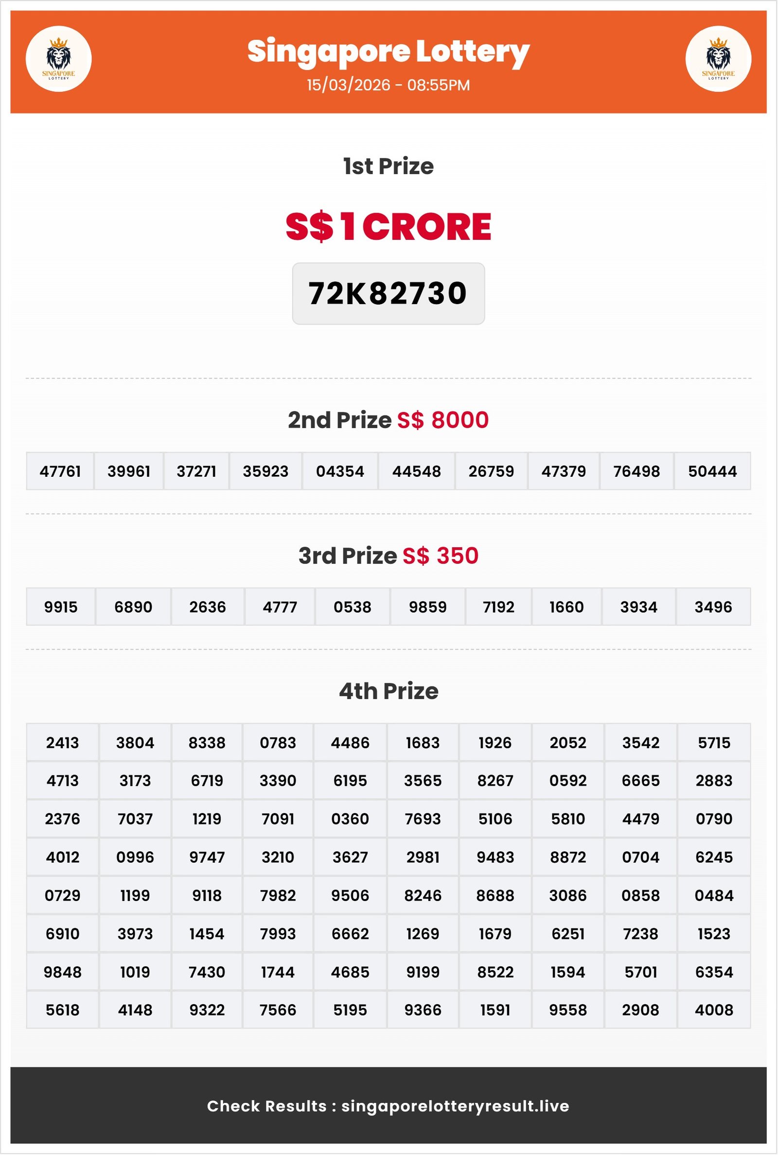 Thumbnail for 15/03/2026 Result | 08:55 PM