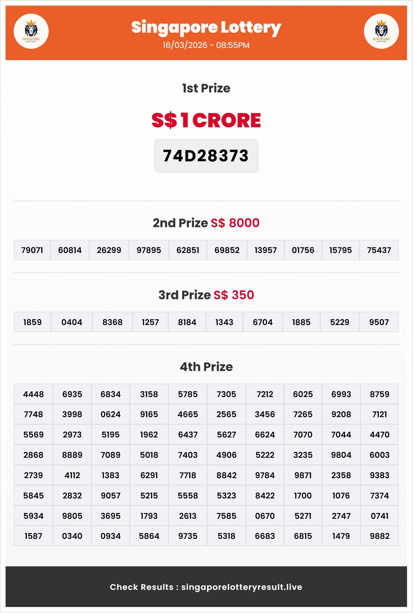 Thumbnail for 16/03/2026 Result | 08:55 PM