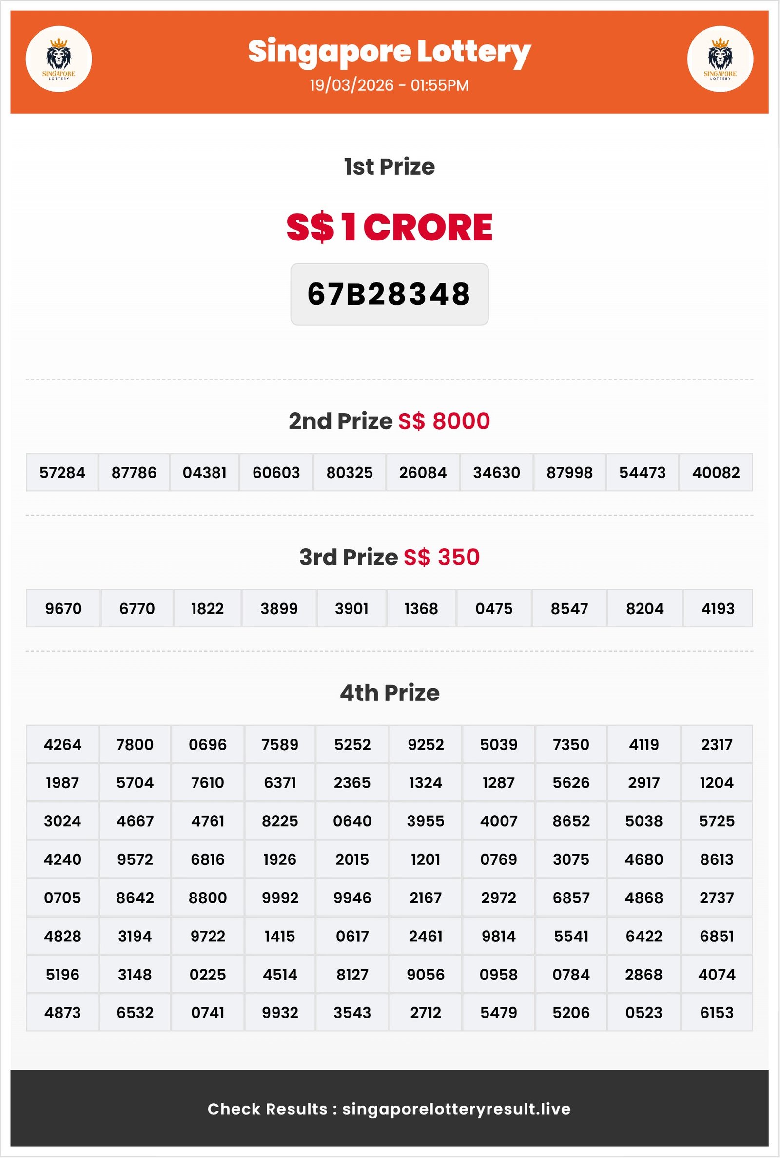 Thumbnail for 19/03/2026 Result | 01:55 PM