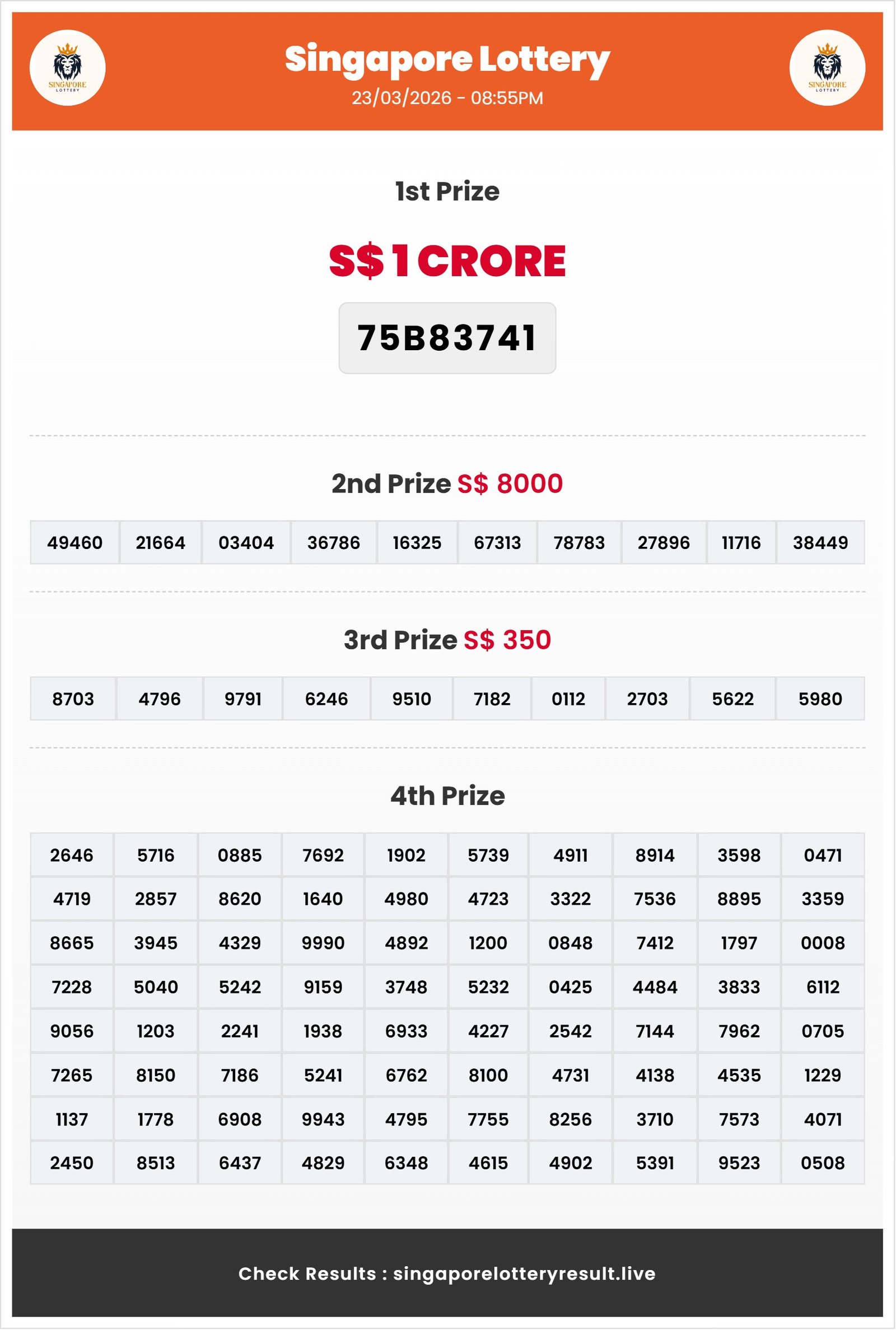 Thumbnail for 23/03/2026 Result | 08:55 PM