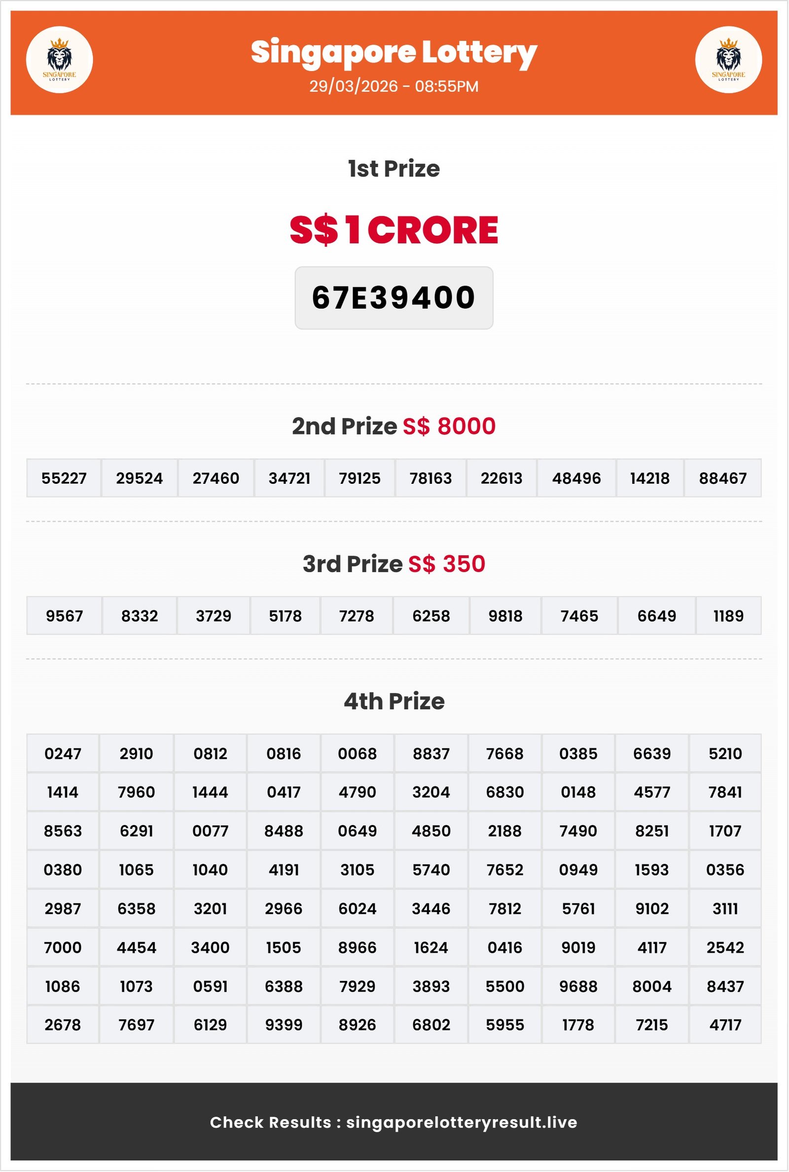 Thumbnail for 29/03/2026 Result | 08:55 PM