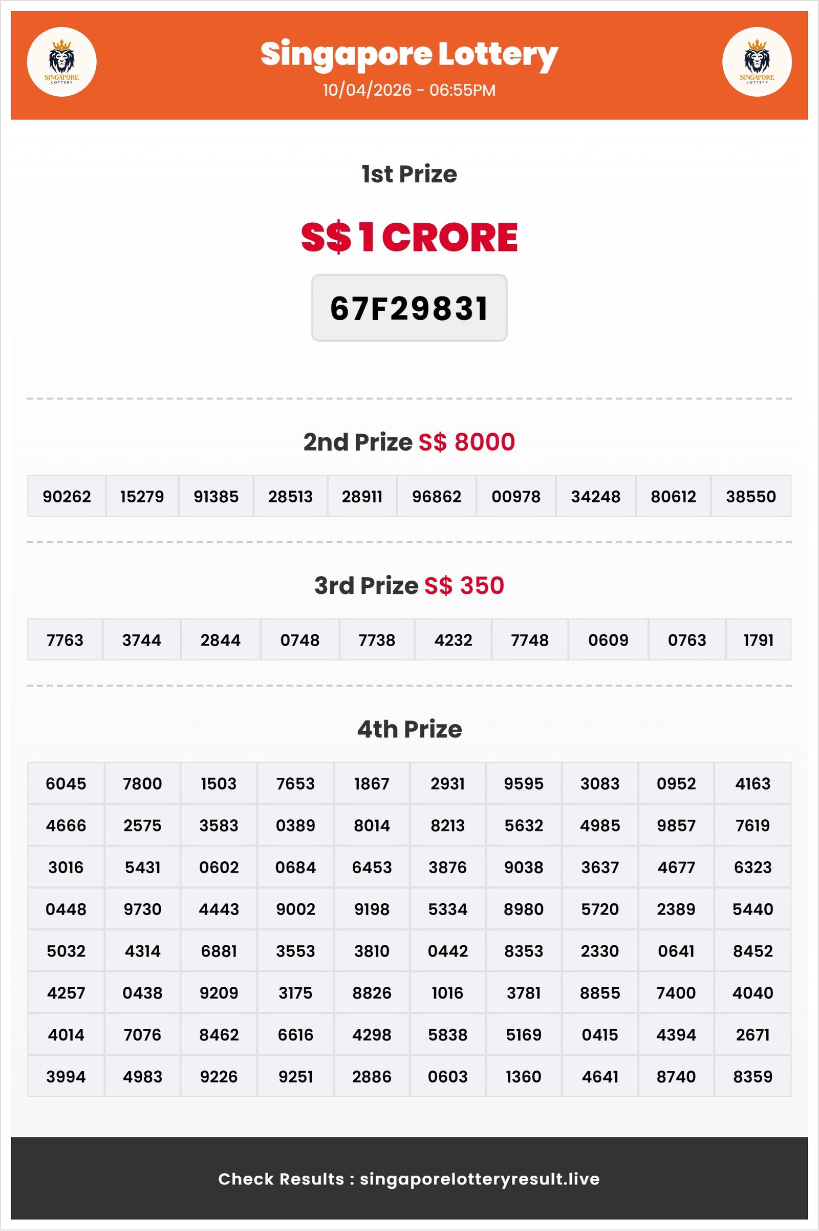 Thumbnail for 10/04/2026 Result | 06:55 PM